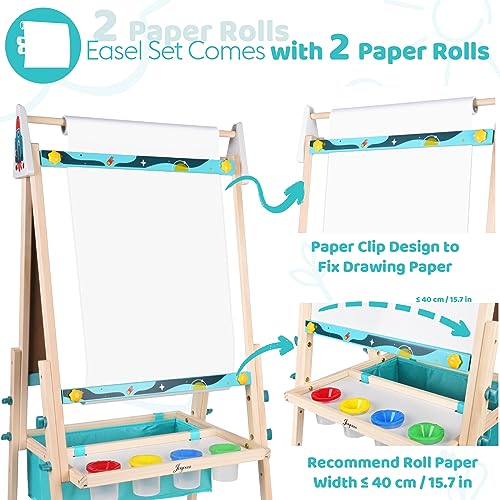 Adjustable Wooden Kids Art Easel with Whiteboard & Chalkboard V49711