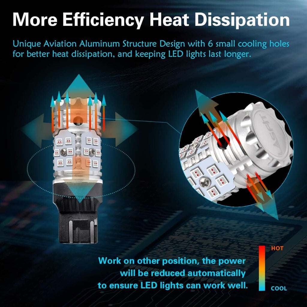 Red 7443 7444 LED Brake Tail Light Bulb 2pcs R596389