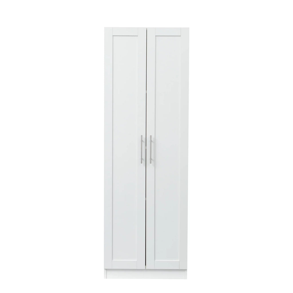 White 2 Door 3 Partition Wardrobe Cabinet E303