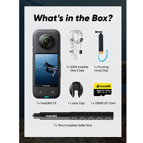 Waterproof 360 Action Camera with 48MP Sensors, 5.7K 360 Video E63807