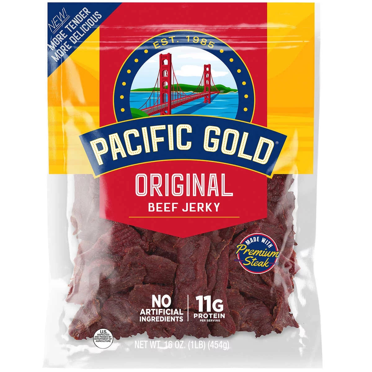 Beef Jerky, Original, 16 Ounce J28695