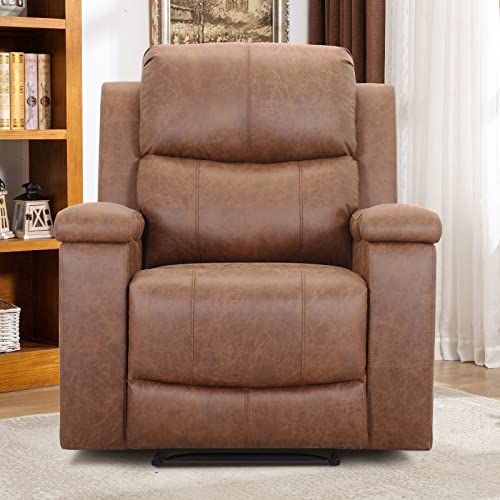 Red Brown Leather Manual Recliner Chair P94973