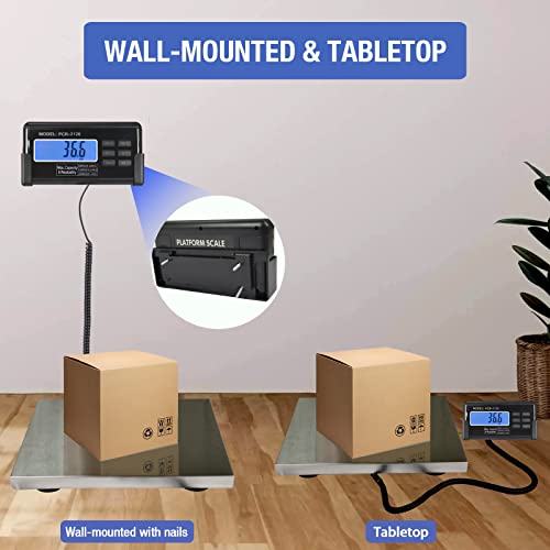 660lbs LCD Digital Platform Heavy Duty Portable Stainless Steel Shipping Scale J4690