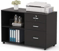 3 Drawer Wood File Cabinet with Lock and Wheels Y217151