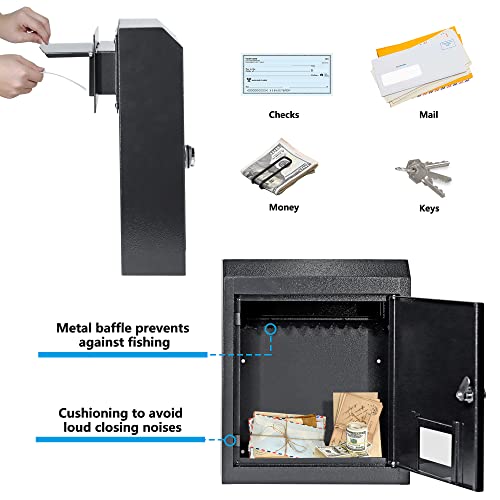 16.5" x 12.5" x 6" Adjustable Chute Deposit Safe Mail Box C4564
