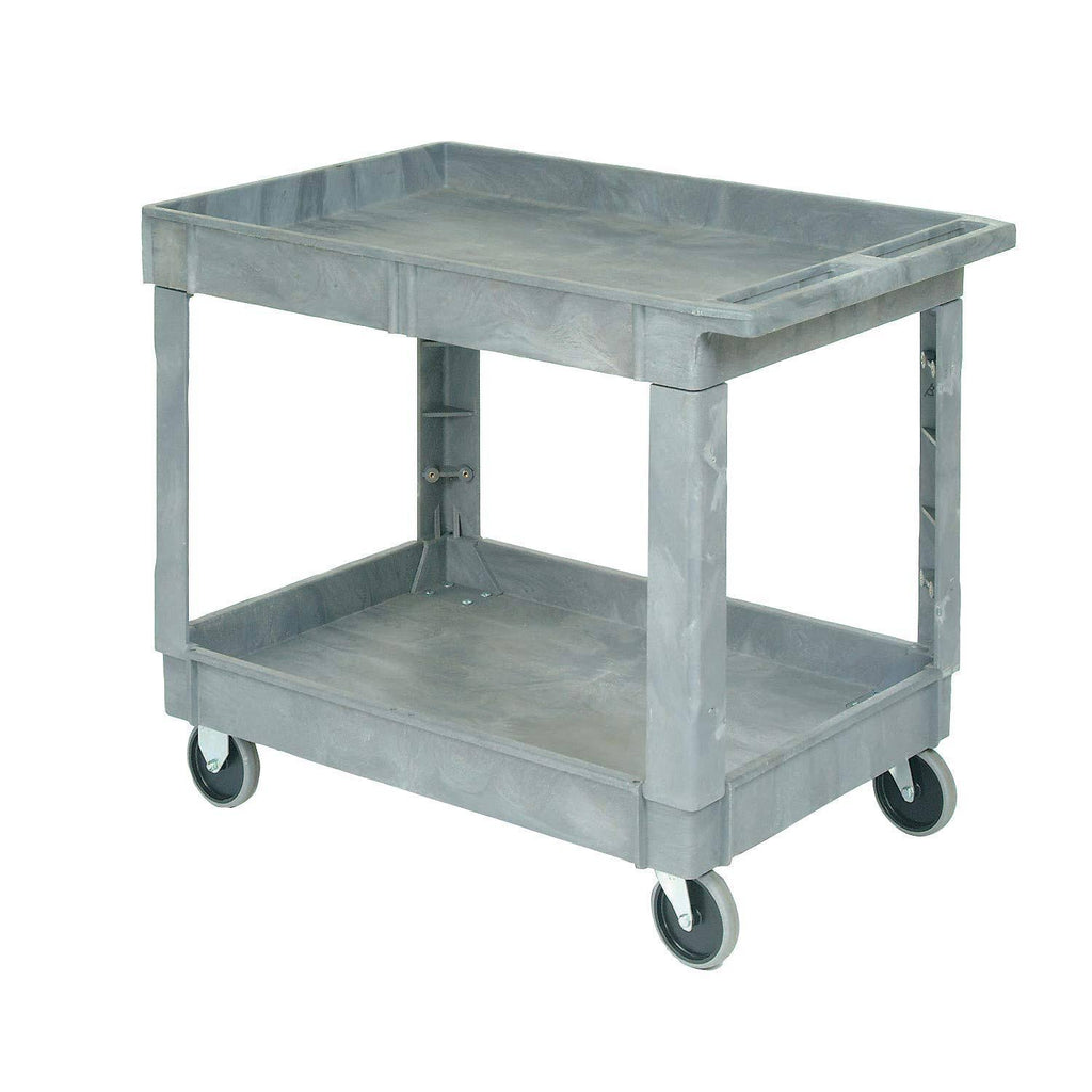 Plastic 2 Shelf Utility Cart with Rubber Casters P693445