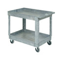 Plastic 2 Shelf Utility Cart with Rubber Casters P693445