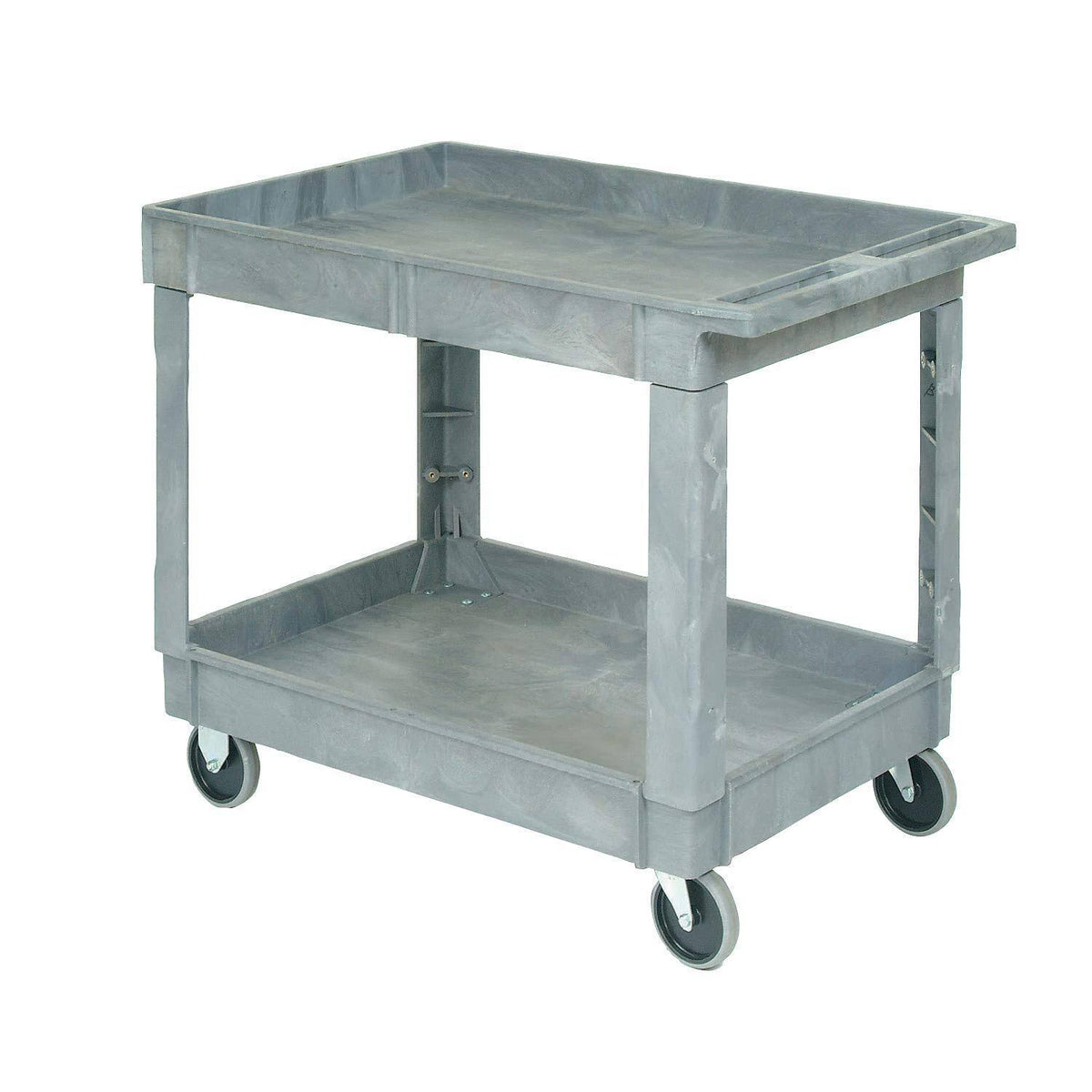 Plastic 2 Shelf Utility Cart with Rubber Casters P693445