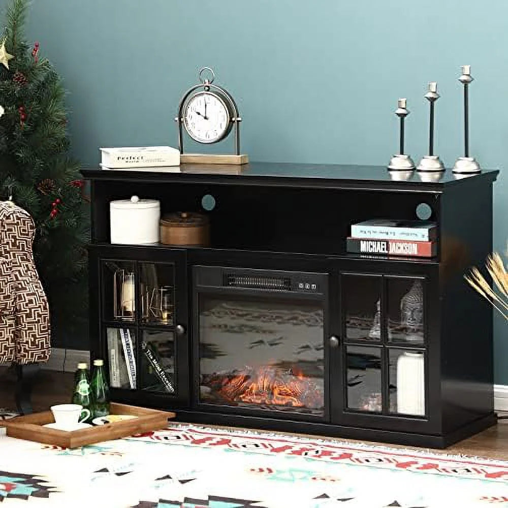 White Electric Fireplace TV Stand with 18" Insert K555482