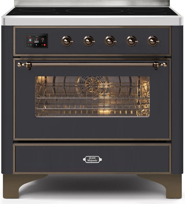 36 Induction Range with Electric Oven in Matte Graphite W108