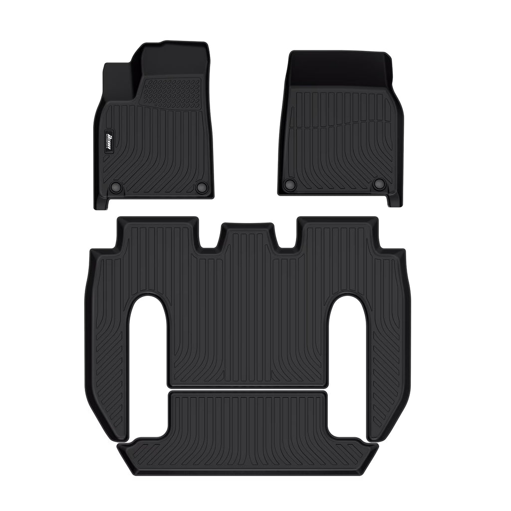 Black TPE 4PC Floor Mats for 2022-2023 Tesla Model X 6 Seats F553847