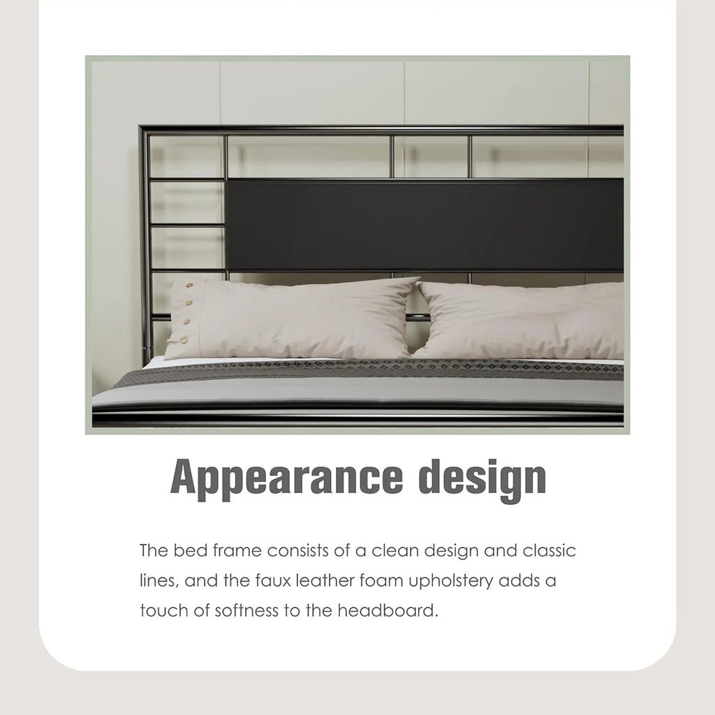 Full Size Gold Metal Platform Bed Frame U437