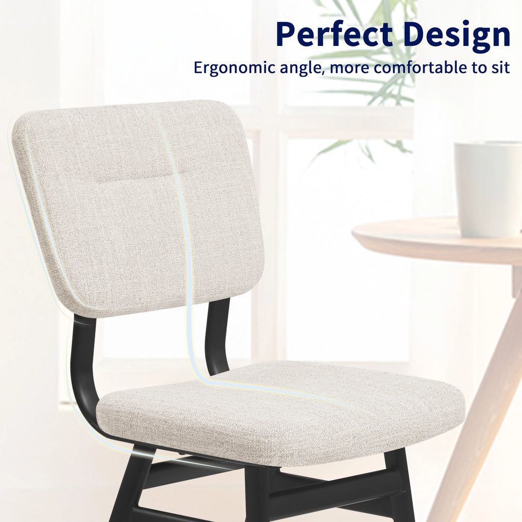 Dining Chairs Set of 2 Off-White Metal Legs M727264