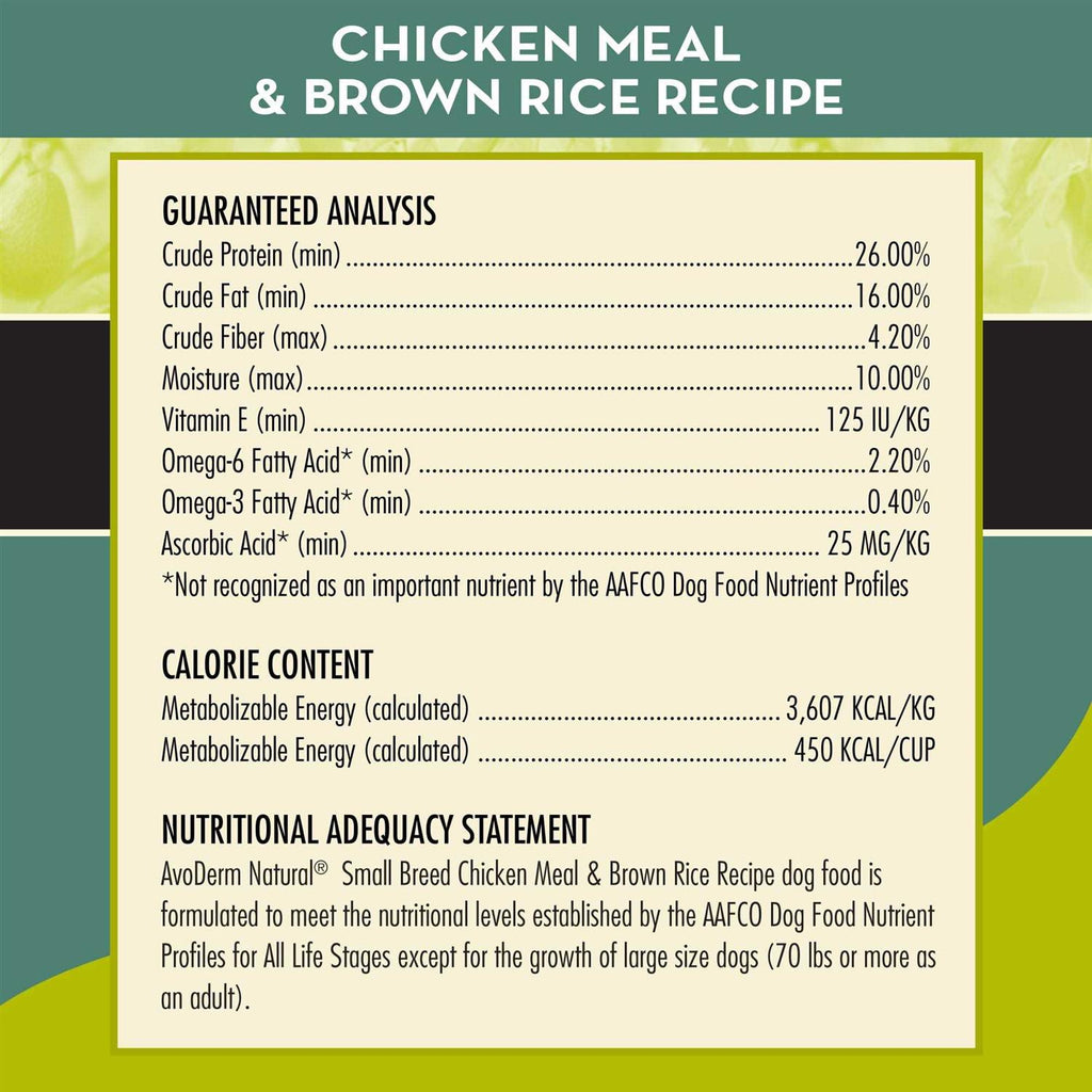 Natural Chicken Meal & Brown Rice Small Breed Adult Dog Food G11378