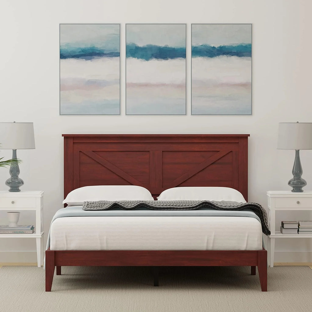 Solid Wood Platform Bed Queen Z645