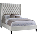 Cream Velvet Queen Bed Q502418