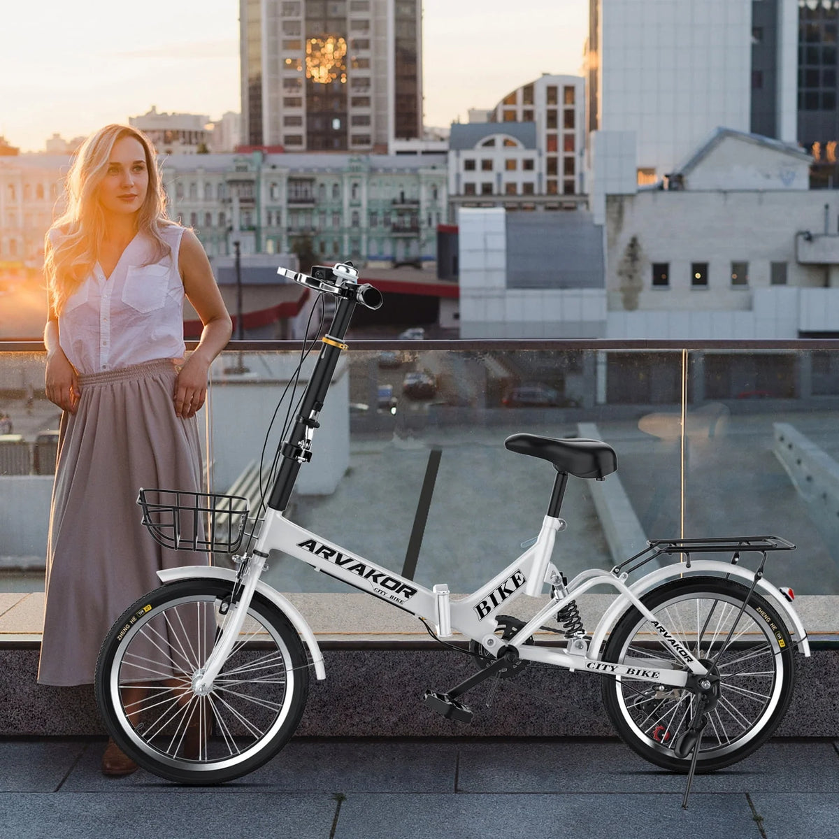7 Speed Folding Bike with Carbon Steel Frame M30308
