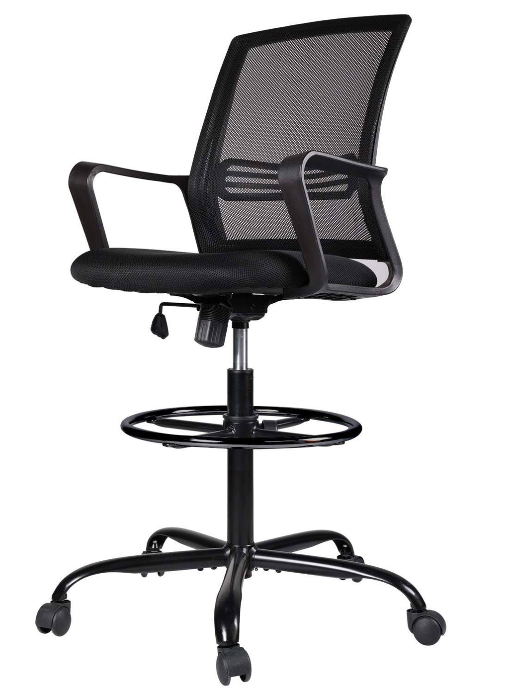 Adjustable Rolling Swivel Drafting Chair Stool with Foot Ring U817