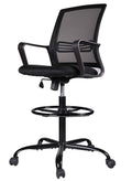 Adjustable Rolling Swivel Drafting Chair Stool with Foot Ring U817