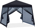 8x8 White Pop up Outdoor Canopy Tent with Netting Wall D1247