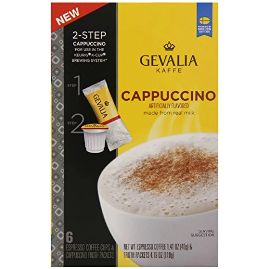 Cappuccino Espresso K-Cup & Froth Packets, 6 Count, 5.6Oz Box (Pack Of 3) T5739