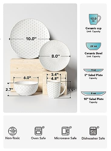 12 PCS Ceramic Dinnerware Set Arctic White M272100