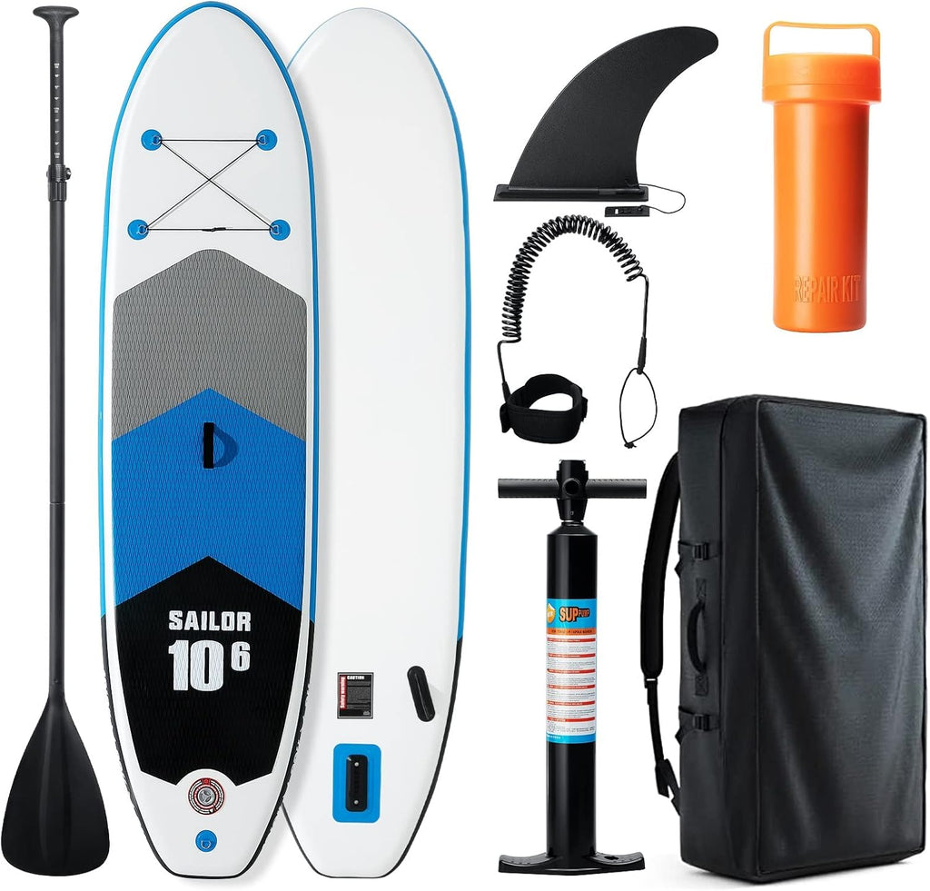 Inflatable Stand Up Paddle Board with Adjustable Paddle, Pump, Leash & Carry Bag E667