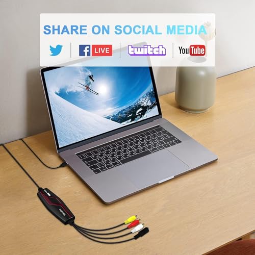 Video Capture Card, USB2.0 Video Capture Device, RCA to USB Converter B9932