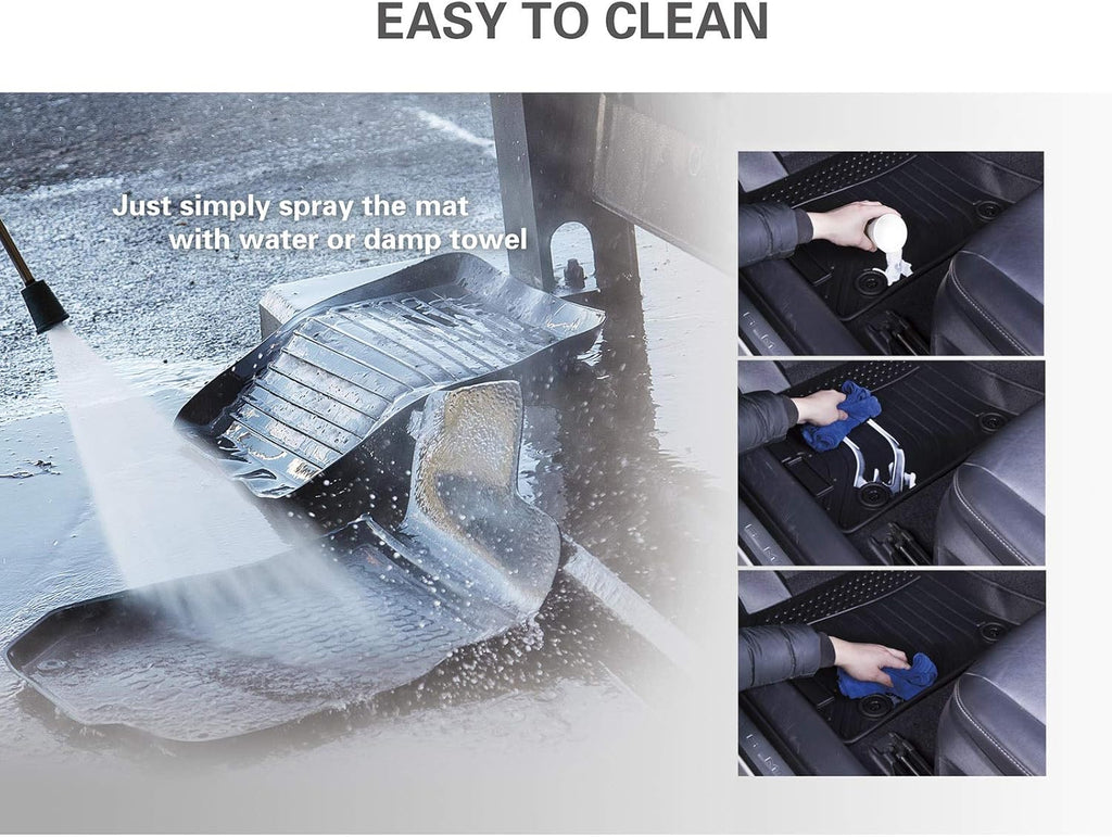 Custom Waterproof All Weather TPE Car Floor Mats Full Set Black V30482