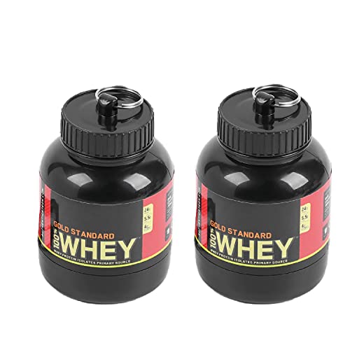 Protein Powder Container with Durable Key-Chain Portable to-Go Container (2) J515