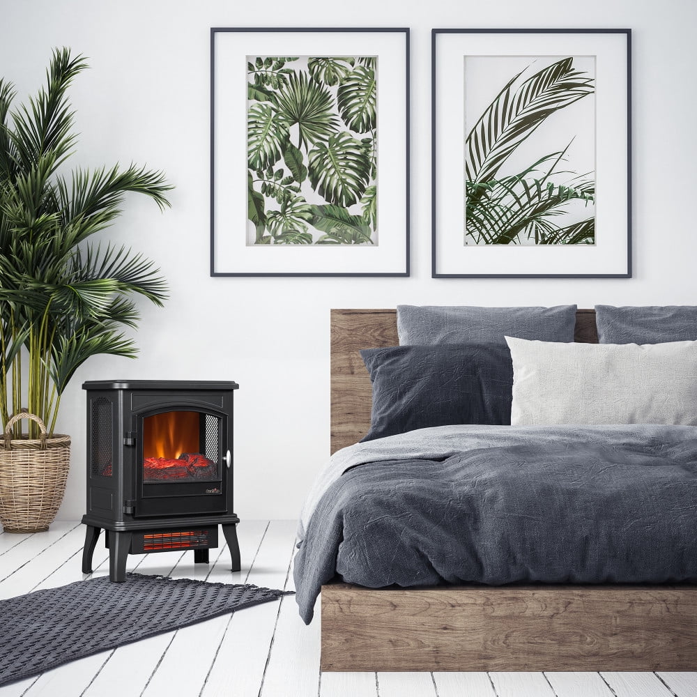Black Infrared Quartz Electric Fireplace Stove Heater K277