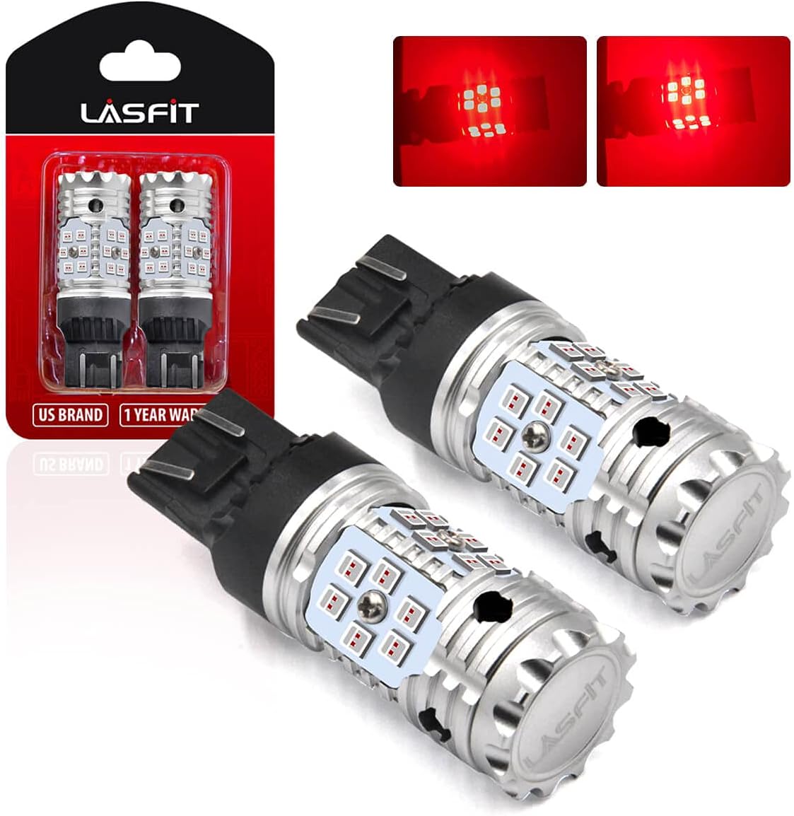 Red 7443 7444 LED Brake Tail Light Bulb 2pcs R596389