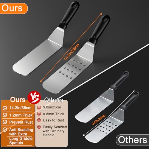 24Pcs Grilling Accessories Set with Scraper, Enlarged Spatulas, Basting Cover H246