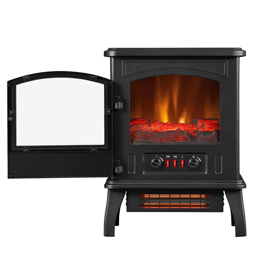 Black Infrared Quartz Electric Fireplace Stove Heater K277
