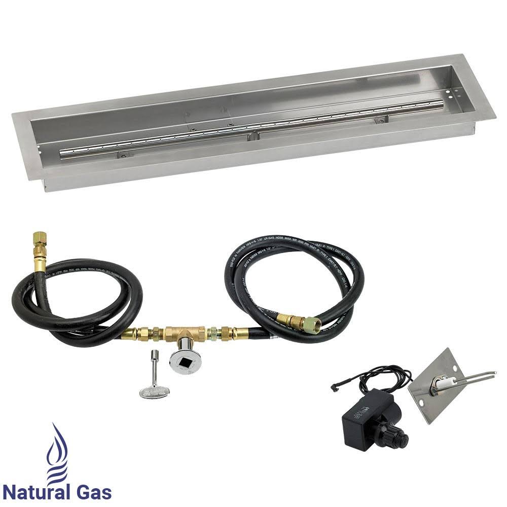 30 x 6 Stainless Steel Drop-In Fire Pit Pan with Spark Ignition Kit R73954