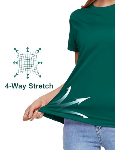 Women's Short Sleeve T-Shirts UPF 50+ Sun Protection Quick Dry Athletic Running Rash Guard Tops E653