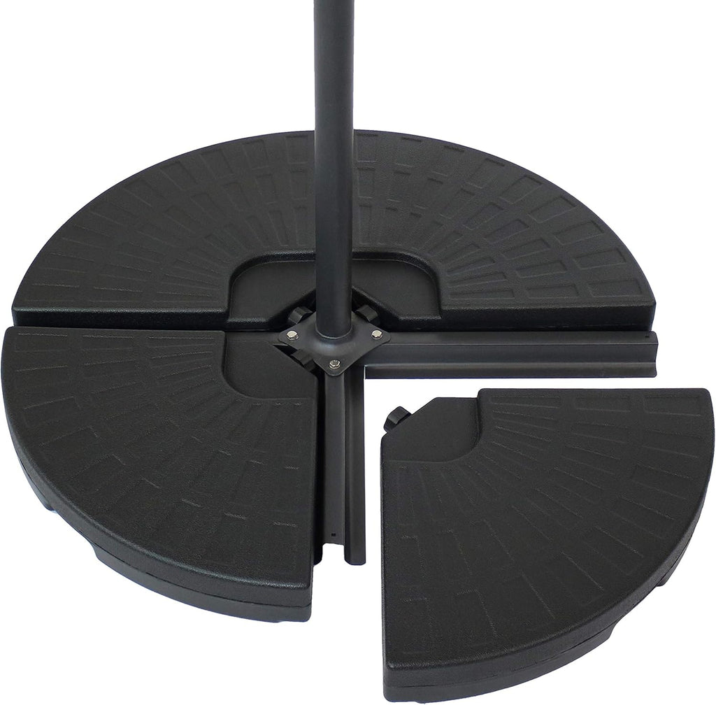 4-Piece Heavy-Duty Cantilever Offset Patio Umbrella Base Plates Black B817437