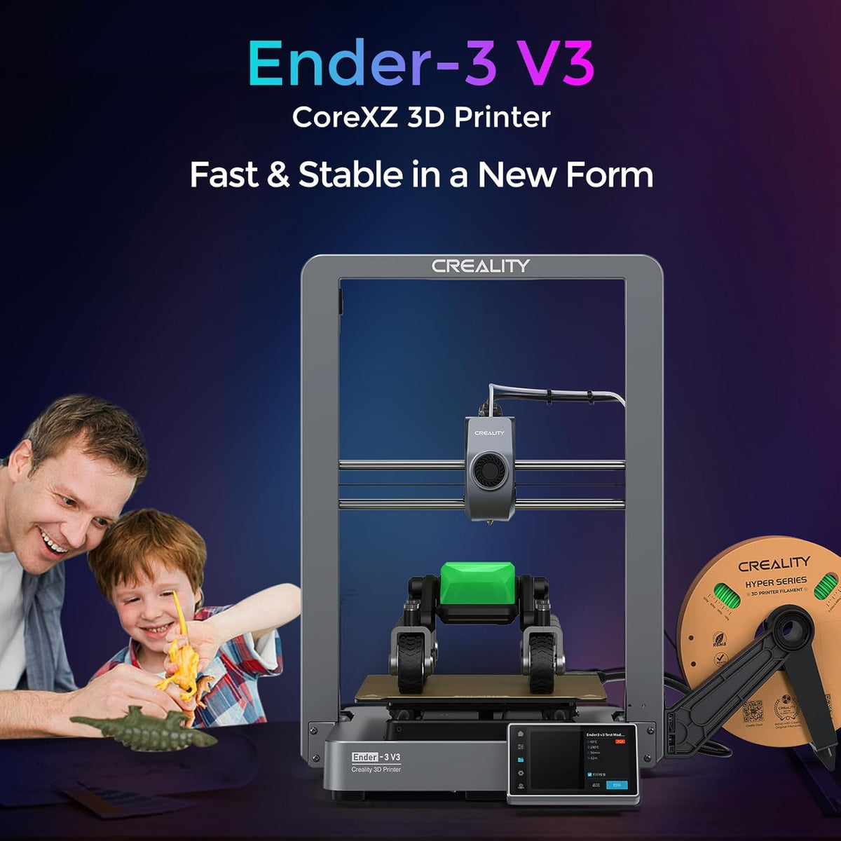 3D Printer with 600mm/s Printing Speed, Direct Drive Extruder, 60W Hotend Heater, Red PLA Filament F723