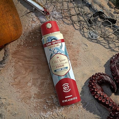Aluminum Free Deodorant Dry Body Spray, Deep Sea, 4.3oz (Pack of 3) Y506343