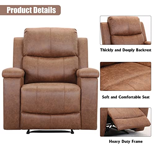 Red Brown Leather Manual Recliner Chair P94973