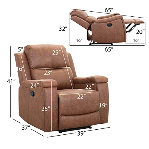 Red Brown Leather Manual Recliner Chair P94973