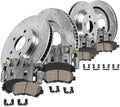 Loaded OE Calipers Drilled Slotted Brake Rotors Ceramic Pads Kit S180