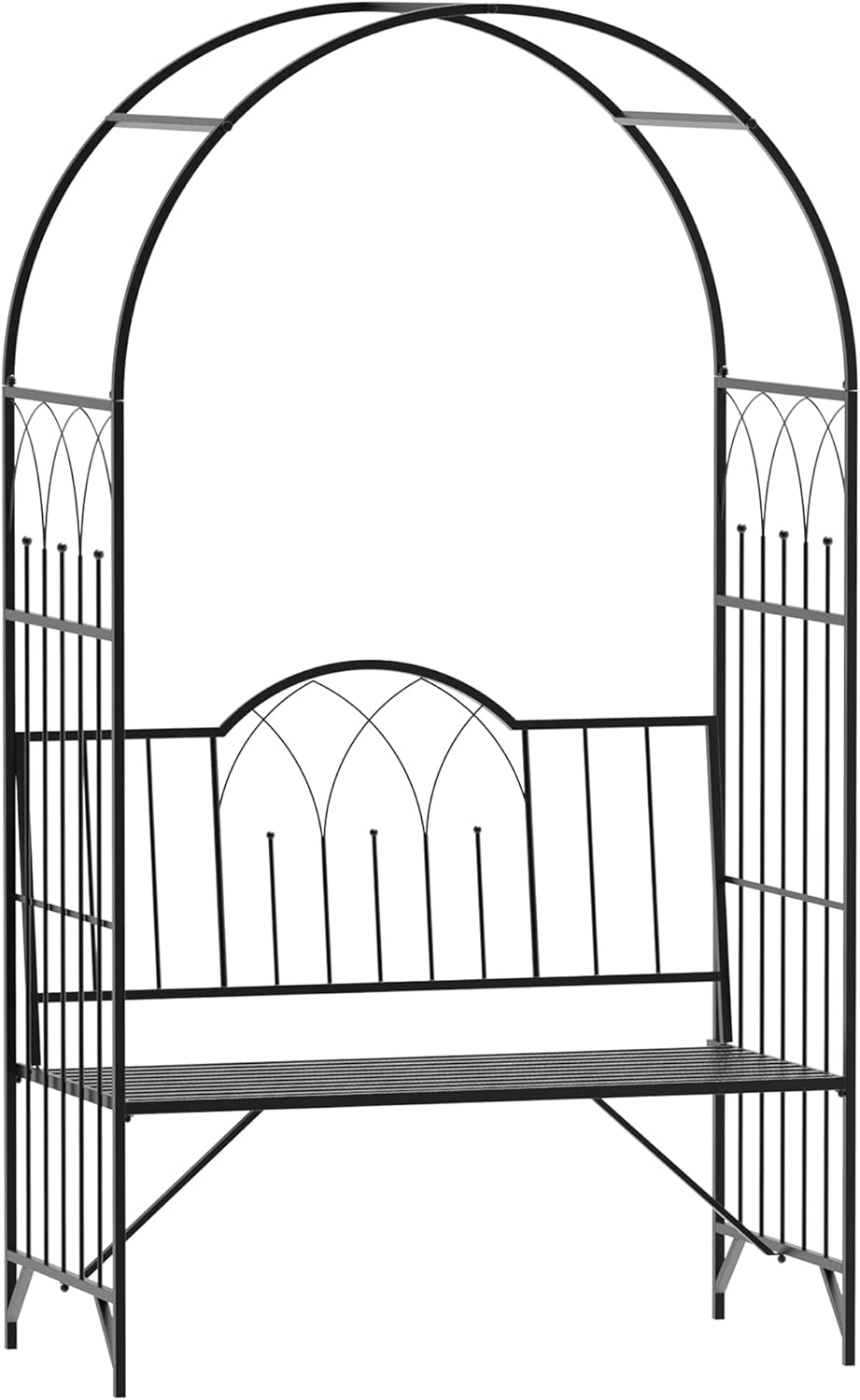Black Metal Garden Bench Arbor G5568