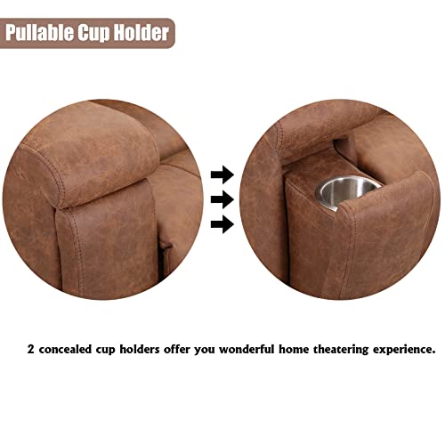 Red Brown Leather Manual Recliner Chair P94973