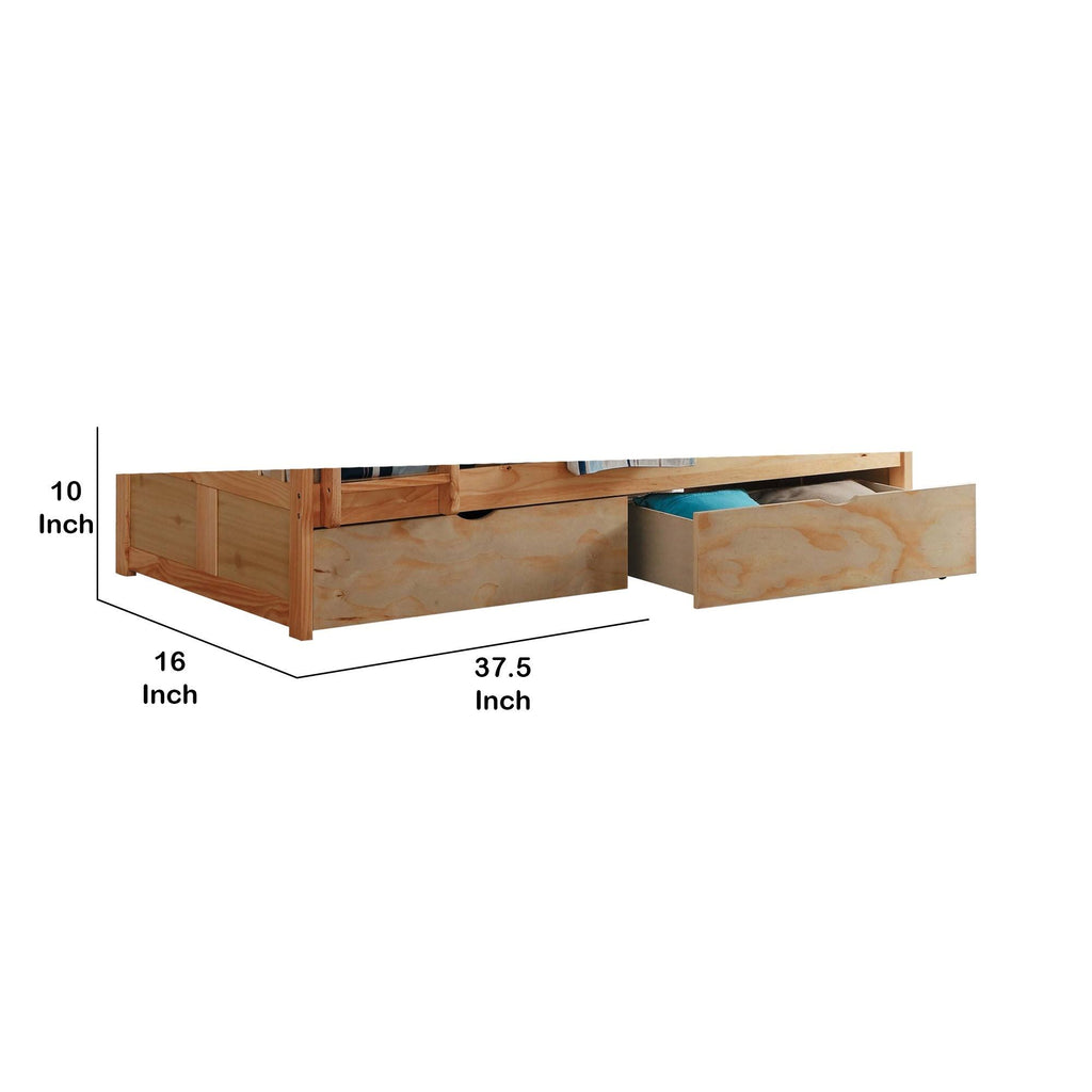 Wooden Underbed Storage Box with Caster Wheels, Set of 2 C589