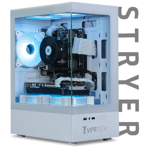 White Liquid-Cooled Gaming Desktop Computer, AMD Ryzen 7, RTX 4060 8GB, 32GB DDR4, 1TB NVMe SSD K25927