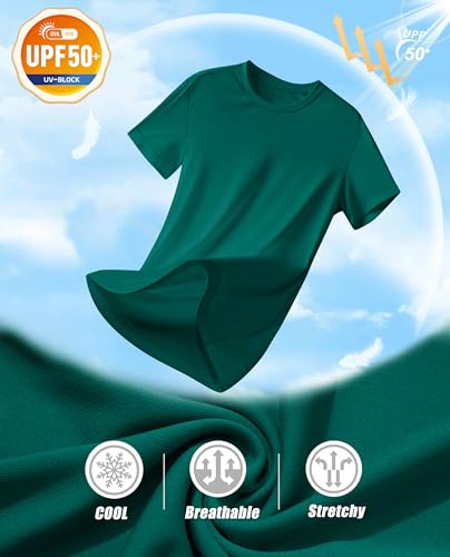 Women's Short Sleeve T-Shirts UPF 50+ Sun Protection Quick Dry Athletic Running Rash Guard Tops E653