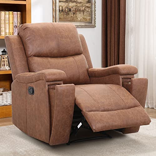 Red Brown Leather Manual Recliner Chair P94973