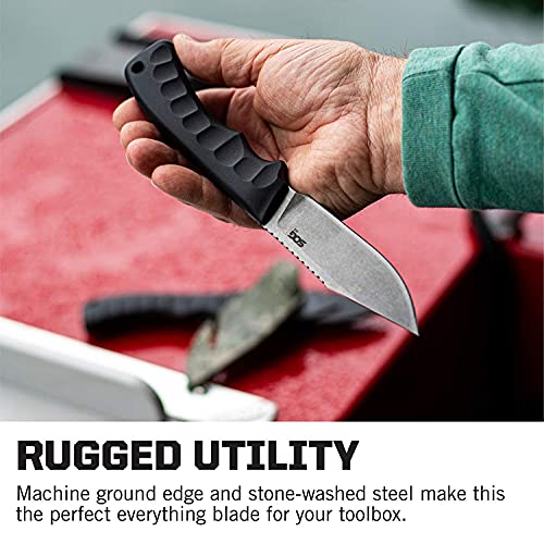 Fixed Blade Knife with Sheath, 3.8 Inch Full Tang Blade J633354