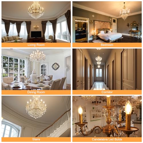 Pack of 6 Dimmable E12 LED Candelabra Bulb 5000K Daylight White 40W Equivalent 400LM C35 B11 Edison Filament Candle Bulbs A6899